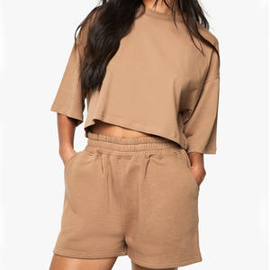 2024 nueva llegada deportes pulóver Sudadera con capucha para mujer Crop Top Sudadera con capucha venta al por mayor cuello redondo sudaderas mujeres conjunto - Product Image 4