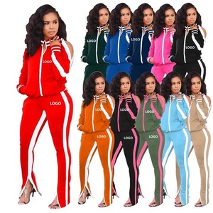 Conjunto elegante de chándal de manga larga para mujer, conjunto de salón acogedor con patrón sólido, pantalones a juego de tela de tacto suave para un estilo cómodo - Product Image 1