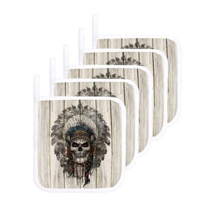 ชายหาดเวนิสสไตล์อินเดียพิมพ์ลายแคลิฟอร์เนียมีฉนวนกันความร้อนกันความร้อนกันลื่น100% ผ้าฝ้ายอินทรีย์ที่จับหม้อที่ผ่านการรับรอง - Product Image 4