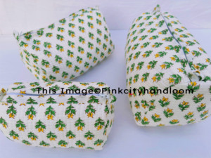 Conjunto de neceser de 3 piezas para mujer, organizador de cosméticos acolchado, hecho a mano neceser impreso, accesorio de maquillaje - Product Image 5