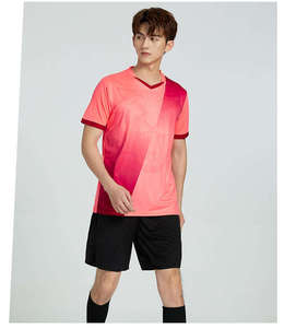 Ensemble d'entraînement de football à manches courtes en polyester respirant maillot de football d'équipe personnalisé - Product Image 5