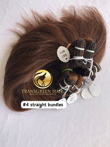 Extensiones de Cabello Liso, Paquete de Extensiones de Cabello de Visón Camboyano, Templo Indio Virgen, 22 '', Color #4, Proveedor de Donante Único, 100% - Product Image 6