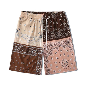 Men bandana print <b>short</b> <b>sleeve</b> shirt and <b>shorts</b> set summer casual streetwear cotton polyester blended outfit - Product Image 6