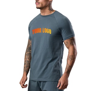 T-shirt homme personnalisé 100% coton, coupe slim, logo imprimé sur mesure, tissu épais 400 GSM, respirant. - Product Image 1