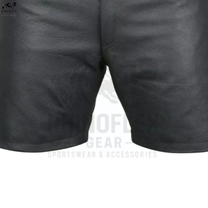 Pantalones cortos de cuero informales de verano para hombre, cintura alta, resistente, impermeable, transpirable, longitud, colores personalizados, Logo a la venta - Product Image 3