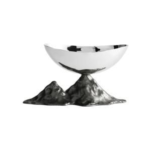 Lot de 3 bols décoratifs bas orchidées finition argentée pièces élégantes parfaites pour la table de bureau à domicile ou la fête d'Inde - Product Image 1