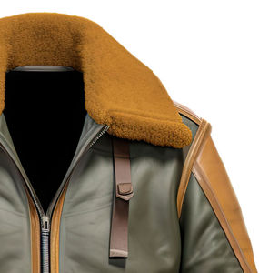 Hot Sale Best Price Custom Color Canvas Front Sheepskin Leather <b>Sherpa</b> Hooded <b>Jacket</b> <b>Men</b> Winter Casual Breathable Windproof - Product Image 2