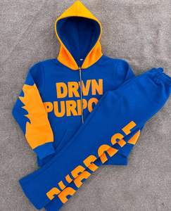 Fabrication professionnelle de haute qualité 100% coton fermeture éclair survêtements Double panneau qualité supérieure motif solide conception personnalisée - Product Image 1