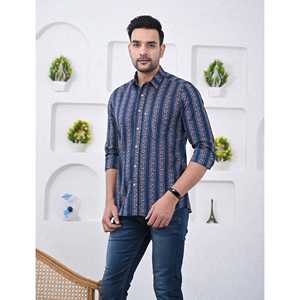 Camisa Casual de Algodón Estampada para Hombre, Manga Larga, Transpirable, Tela Popelina u Oxford, Diseño Floral o de Puntos, Suministro ODM - Product Image 4