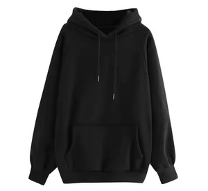 Sweat-shirt à capuche en coton polaire épais unisexe pour l'hiver Sweat-shirt surdimensionné avec impression de logo personnalisé Nouvel arrivage Technique pour hommes teint uni - Product Image 3