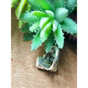 Navajo-Made Fine Jewelry Kingman Turquoise & Sterling <b>Silver</b> <b>Statement</b> <b>Ring</b> Size 5.75 for Everyday Wear - Product Image 4