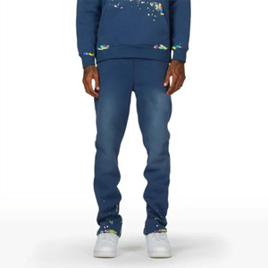Survêtements tendance à effet délavé et à jambes évasées pour femmes et hommes, confortables, élégants, à motif uni, vêtements de sport pour l'hiver - Product Image 5