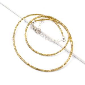 Collar de cuentas finas de diamante amarillo natural en tubo de 1.5 - 2.5 mm, 15 pulgadas, para fabricación de joyería, precio de fábrica al por mayor, suministro a granel. - Product Image 4