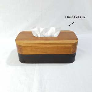 Luxury Walnut Tissue Box | Wooden Paper Holder for Bathroom & Living Room | Modern <b>Desktop</b> Storage Case | Home Decor <b>Organiser</b> - Product Image 3