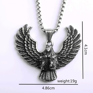 Collar con Colgante de Acero Inoxidable Estilo Retro yunnique para Hombre y Mujer, Diseño de Águila de un Solo Lado, Estilo Versátil para el Budismo - Product Image 5