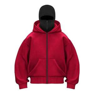 Personnalisé Épais 100% Coton Pull Ninja Style Hoodies Masque Sweatshirts Regular Fit Heavyweight Hiver Hommes avec Masque - Product Image 4