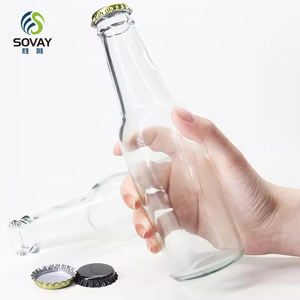 250毫升275毫升330毫升500毫升透明玻璃饮料瓶圆形空玻璃啤酒瓶高级玻璃苏打水果瓶 - Product Image 5