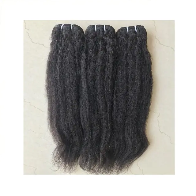 100%Raw Unprocessed Virgin Indian Temple Grade Hair Natural Yaki Kinky Straight Remy Hair Human Hair Extension from India Origin