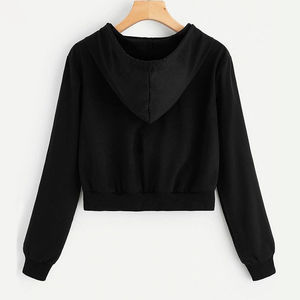 Nouveau mignon femmes Multi couleur Crop Hoodies haute qualité Vintage à manches longues haut à capuche pour les femmes taux de gros OEM personnalisé - Product Image 5