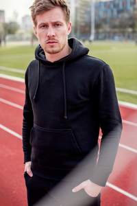 <b>Hooded</b> 100% Cotton Hoodie Custom Designed Printed Pocket Oversized Loose Fit Full Sleeve Men's Winter Wholesale - Product Image 3