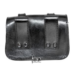 Bolso Medieval de Cuero Negro con Doble Correa, Bolso de Cintura de Cuero Genuino para LARP, Vikingos, Renacimiento y Disfraces de Reenactación - Product Image 2