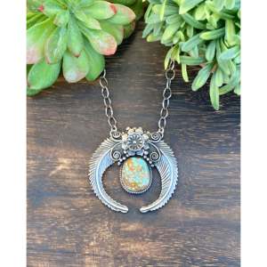 Collar Naja con Cuentas Finas Toadlena Royston, Turquesa y Plata de Ley - Product Image 1