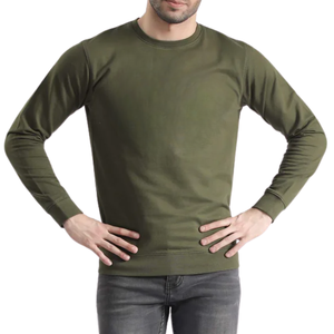 Sweat-shirt à col rond vert olive de qualité supérieure, confortable, unisexe, pull-over doux, durable, élégant, décontracté, confortable pour tous les jours - Product Image 1