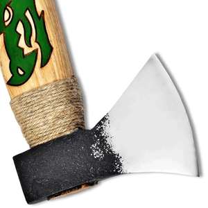 Hache viking artisanale en acier à haute teneur en carbone, gaine en cuir de qualité industrielle, manche en bois naturel, garantie 1 an, camping - Product Image 6
