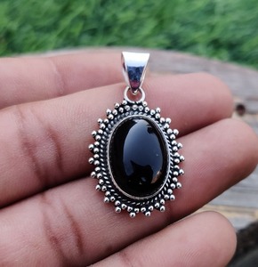 Bijoux pour femmes argent Boho Style pendentif bijoux 925 argent Sterling noir Onyx pierre précieuse tendance pendentif fait main cadeau pour - Product Image 2