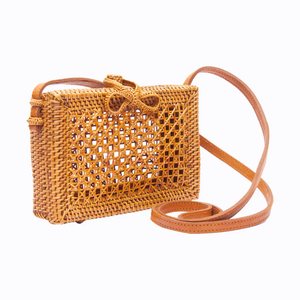 Bolsos de Ratán al por Mayor, Bolsos de Hombro de Paja Tejidos a Mano de Bali, Diseño de Concha, Dos Bolsos Abiertos Hechos en Vietnam - Product Image 2