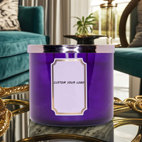 Bougie artisanale de luxe éco-responsable au soja, parfum cerise noire et merlot, 3 mèches, arôme personnalisé, pour les fêtes, Thanksgiving, Noël, Nouvel An