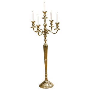 Candélabre intérieur et extérieur en métal antique doré pour la décoration de salon à la maison Candélabre fait main en aluminium fini brillant - Product Image 1