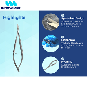 Tijeras Profesionales para Manicura con Microresorte, Cortacutículas de Acero Inoxidable para Piel Muerta, Herramienta de Belleza para Cejas y Pestañas - Product Image 3