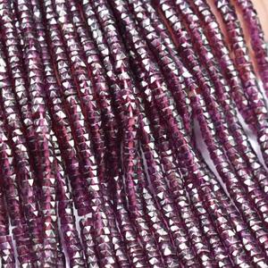 สายลูกปัดพลอยโกเมนแบบเหลี่ยมเพชรพลอยธรรมชาติ4-4.5มม. สายลูกปัดอัญมณีสีแดงสำหรับทำเครื่องประดับจำนวนมากในราคาโรงงาน - Product Image 6