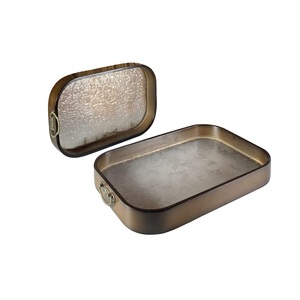 Plateau de service de restauration de décoration de table de fête de mariage d'aspect royal fabriqué à la main de qualité très durable plats de service hôtels - Product Image 1