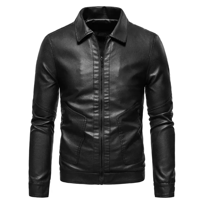 High Quality Leather Jacket Genuine Lamb Skin Factory Direct Plus Size Zipper Leather Jacket Fashionable For Men Leather Coats