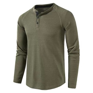 Camiseta de Cuello Redondo para Hombre, Estilo Europeo y Estadounidense, Color Sólido, Manga Larga, Otoño Invierno - Product Image 4