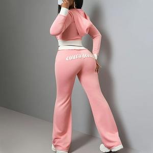 ชุดวอร์มผ้าฝ้ายมีฮู้ดผ้าเฟรนช์เทอร์รี่และกางเกงขายาวออกแบบโลโก้ได้ตามต้องการ - Product Image 1