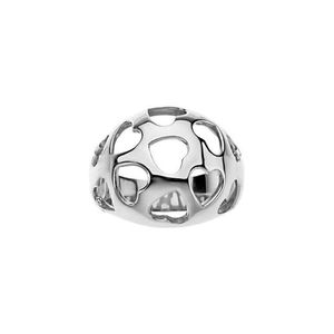 Stuller Heart <b>Dome</b> <b>Ring</b> 50786:107P Rhodium Plated Emerald Cut SS with Pearl Everyday Wear Gemstone Jewelry - Product Image 3