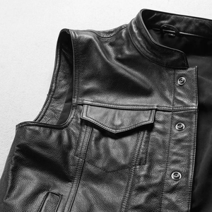 Trendy Casual Durable Leather Vest for Men Classic Waistcoat Fashionable Mens Leather Vest Casual Waistcoat - Product Image 5