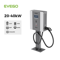 Nouvelle borne de recharge murale pour voitures électriques DC 30 kW CCS2 GBT OCPP avec tension d'entrée 400 VAC pour véhicules électriques