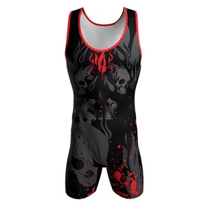 Fitness Dry-Fit Levantamiento de pesas Wrestling-Singlet Pantalones cortos de sublimación Wrestling Singlet Heavy Sublimated - Product Image 3