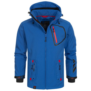 Chaqueta softshell con cremallera de poliéster de calidad duradera para hombre, chaqueta Premium para exteriores y ropa de trabajo con logotipo personalizado y bordado - Product Image 2