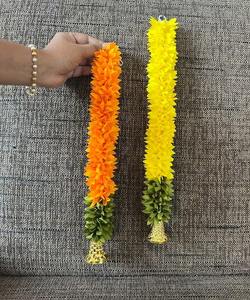 Colgante de pared floral de jazmín de tela hecha a mano con campana decoración colorida para, Diwali, bodas y decoración festiva, regalo - Product Image 3