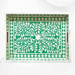 Elegante Bandeja de Servicio con Incrustaciones de Hueso y Resina, Especial para Desayuno, Vajilla y Decoración del Hogar, Bandeja de Servicio Estilo Rústico al Mejor Precio - Product Image 2