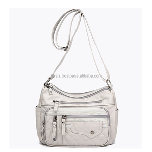 Sac à bandoulière multifonctionnel rétro en PU pour femmes, grande capacité, fermeture éclair, mode décontractée, sac à main pour le travail - Product Image 3