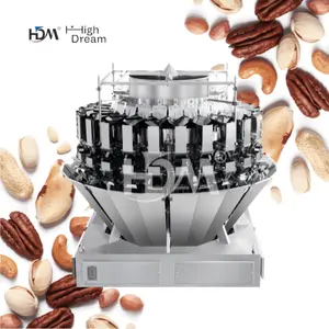 Nuts Small Size Product Pouch 24 Head 0.8L Plain Contact Surface Multihead Combination Weigher