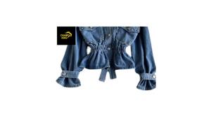 Veste en jean longue pour femme Chic  stone Oversized Longline Versatile  Longueur genou  Tendance  Superposition essentielle  Streetwear vintage - Product Image 6