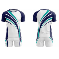 Seragam Tim Bola Voli OEM |   Set Jersey & Celana Pendek Cepat Kering Warna Navy Teal
