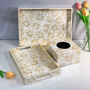Hot Selling Minimalist Design MOP <b>Tissue</b> <b>Box</b> Cover for Table Top <b>Holder</b> Other Material Vietnam Model LVM-02073 - Product Image 4